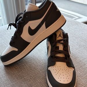 Air Jordan 1 Low Iron Grey  and White Sneakers